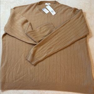 Apt 9 Cashmere V-neck Sweater Men’s size XL Brown Tan Khaki New Corpcore New